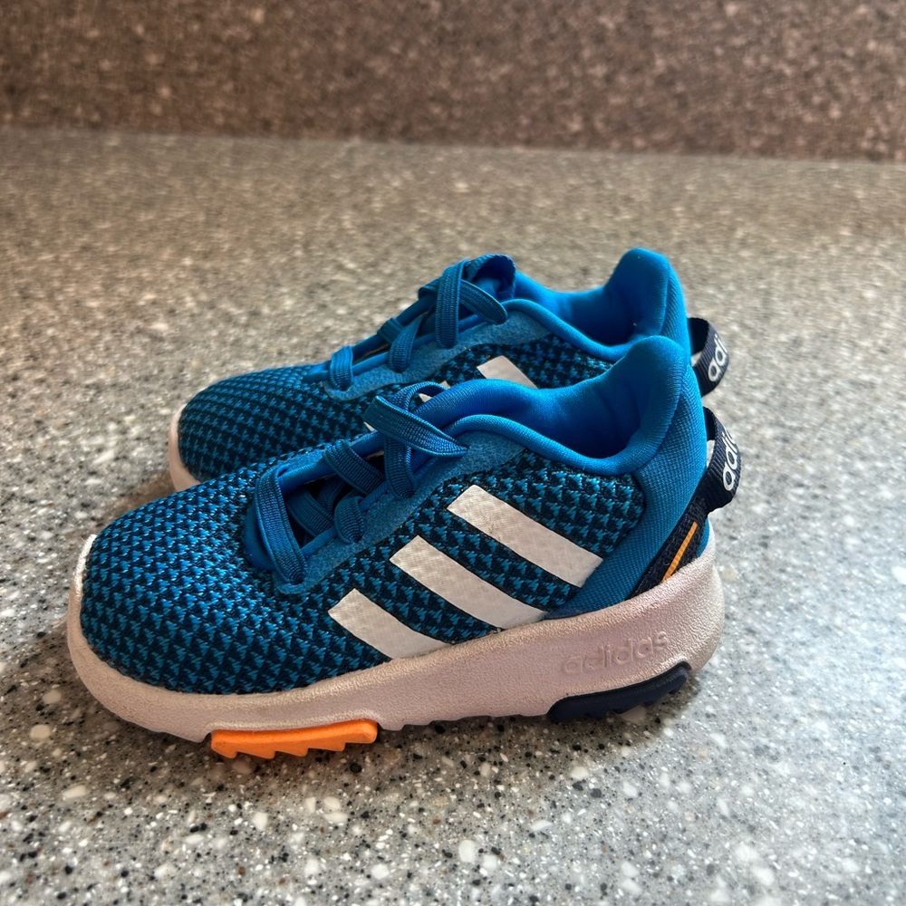 Adidas Blue and White Athletic Sneakers